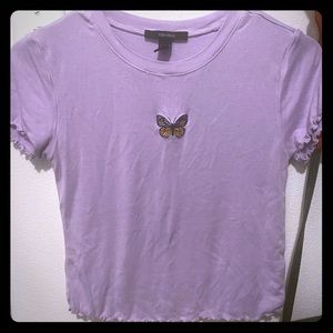 Purple butterfly tee